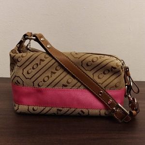 Coach signature and pink small handbag